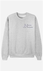 Sweatshirt Le Charme A La Française - bestickt