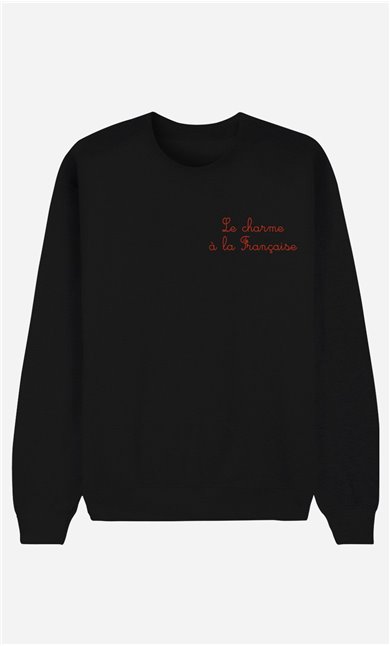Schwarze Sweatshirt Le Charme A La Française - bestickt