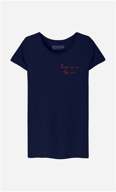 T-Shirt Love is in The Air - bestickt