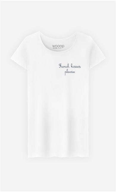 T-Shirt French Kisses Please - bestickt