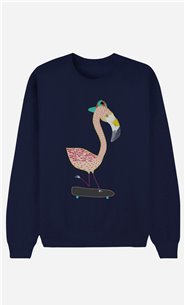 Blaue Sweatshirt Flamingo Skater
