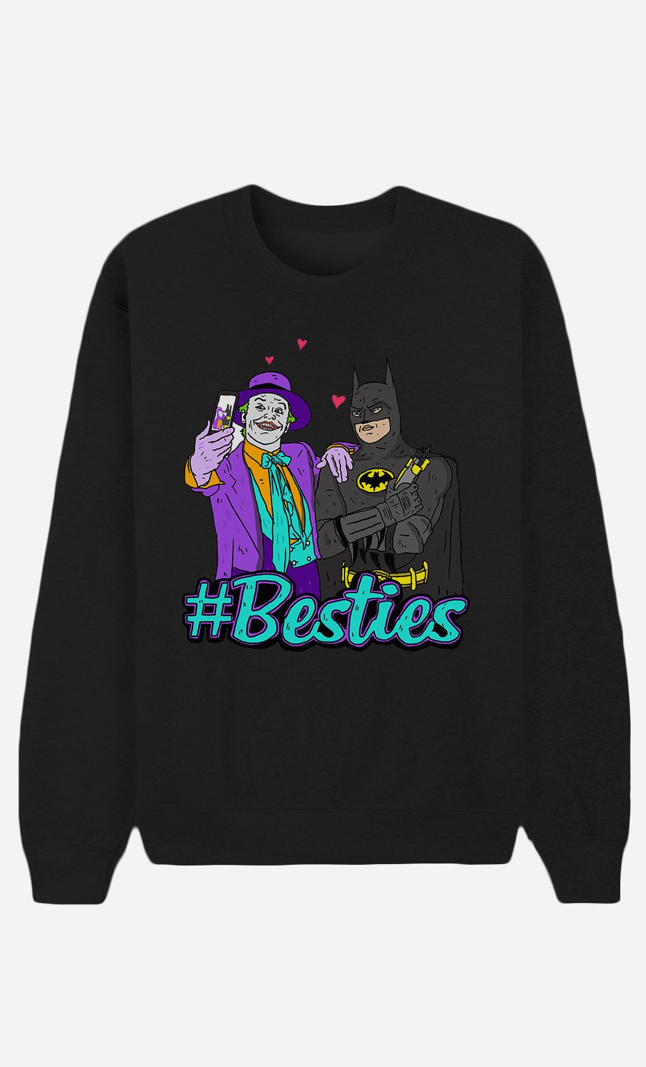 Schwarze Sweatshirt Joker & Batman