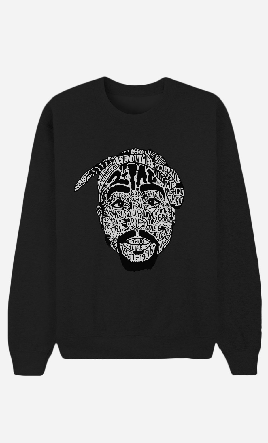 Schwarze Sweatshirt Tupac Shakur