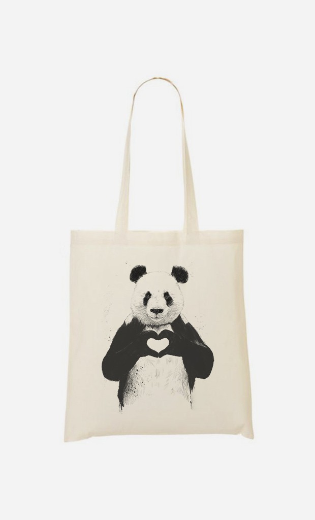 Stoffbeutel Love Panda