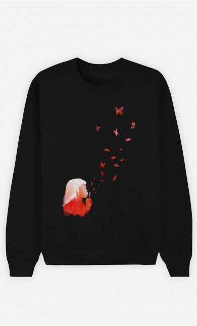 Sweatshirt Schwarz Butterflies