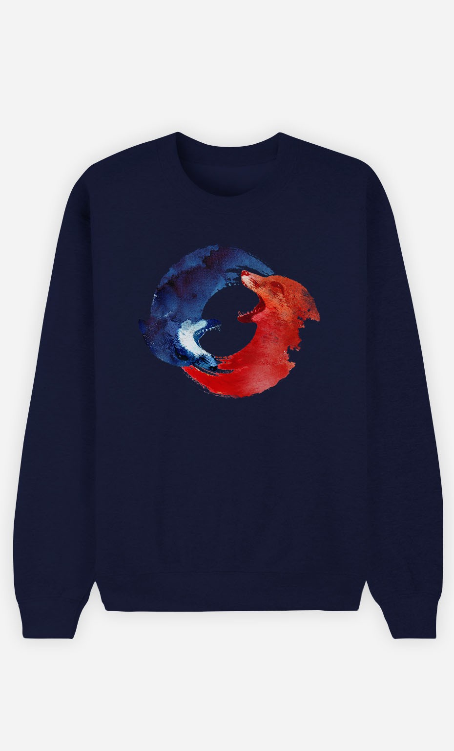 Sweatshirt Blau Ying & Yang Foxes