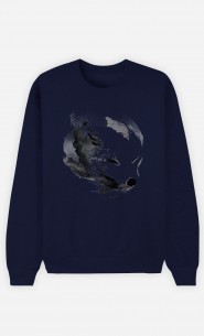 Sweatshirt Blau White Fox Alpha