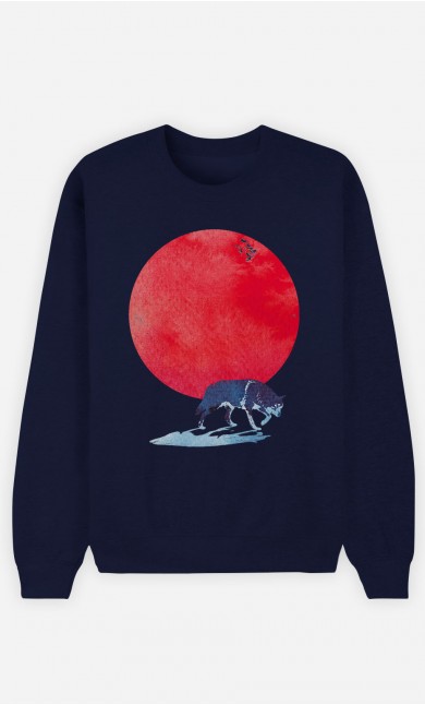 Sweatshirt Blau Red Moon