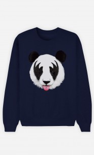 Sweatshirt Blau Panda Kiss