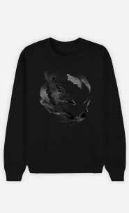 Sweatshirt Schwarz White Fox Alpha