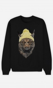Sweatshirt Schwarz Geeky Cat