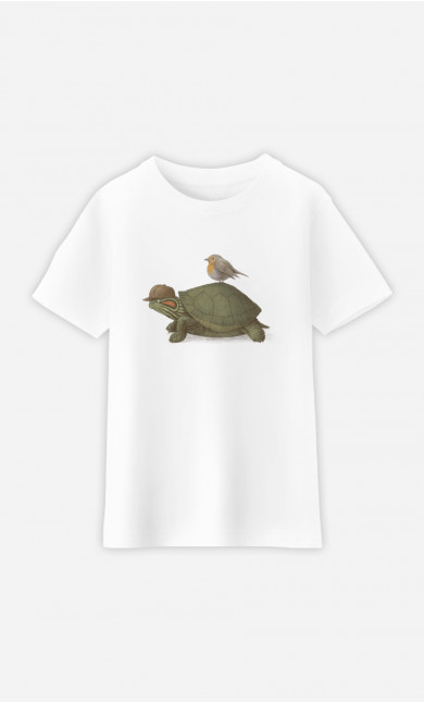 Kinder T-Shirt Turtle And Bird