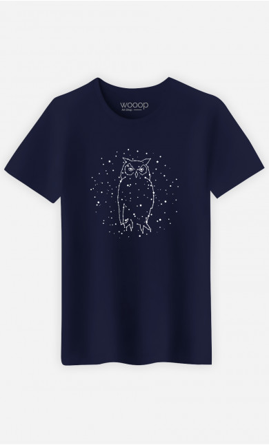 Mann T-Shirt Owl Constellation
