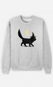 Frauen Sweatshirt Halloween Cat