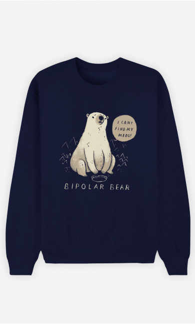 Mann Sweatshirt Bipolar Bear