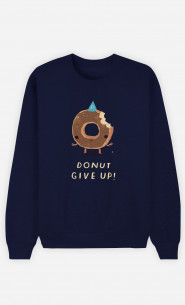 Mann Sweatshirt Donut Give Up