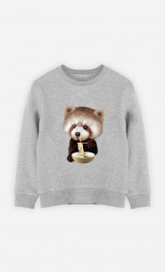 Kinder Sweatshirt Red Panda Loves Noodles