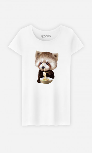 Frau T-Shirt Red Panda Loves Noodles