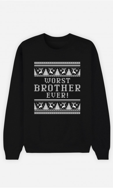 Mann Sweatshirt in Schwarz Worst Brother Ever