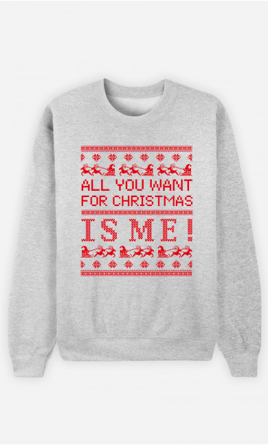 Mann Sweatshirt in Grau All You Want Is Me