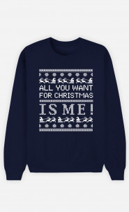 Mann Sweatshirt in Marineblau All You Want Is Me