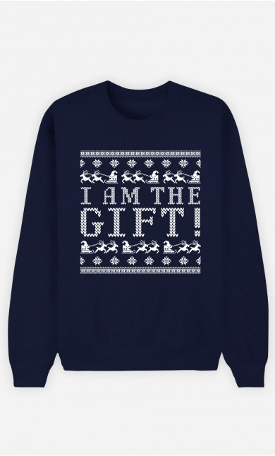 Mann Sweatshirt in Marineblau I Am The Gift