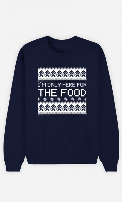 Mann Sweatshirt in Marineblau I'm Only Here For The Food