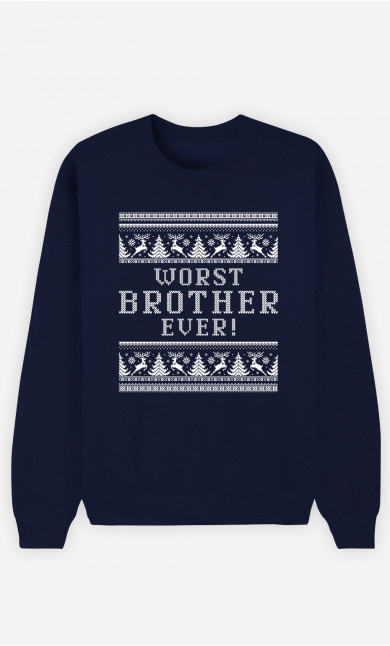Mann Sweatshirt in Marineblau Worst Brother Ever