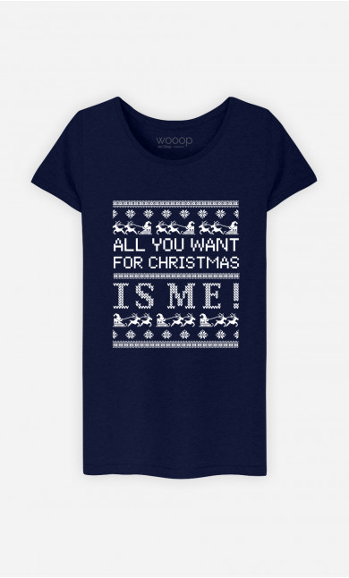 Frau T-Shirt in Marineblau All You Want Is Me