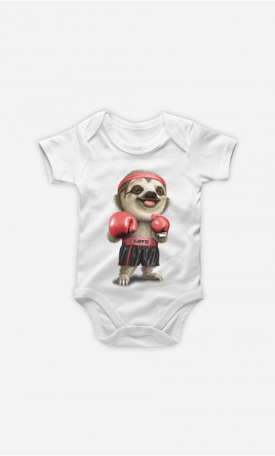 Baby Bodysuit Sloth Boxing