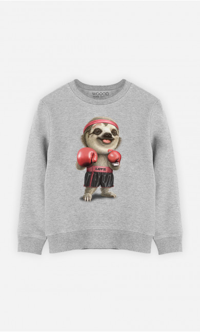 Kinder Sweatshirt Sloth Boxing