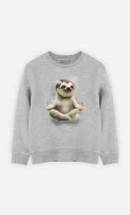 Kinder Sweatshirt Sloth Meditate