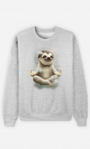 Mann Sweatshirt Sloth Meditate