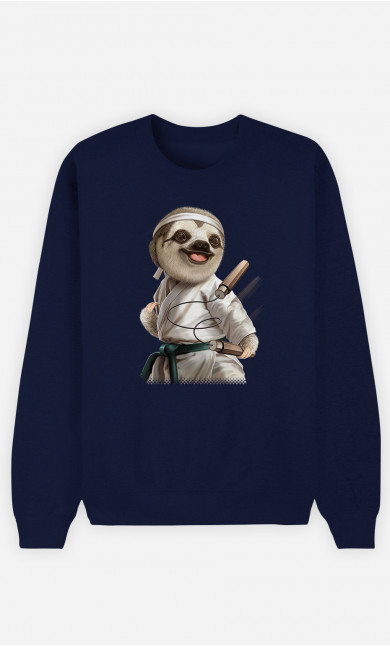 Mann Sweatshirt Karate Sloth