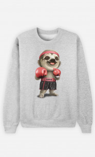 Frauen Sweatshirt Sloth Boxing