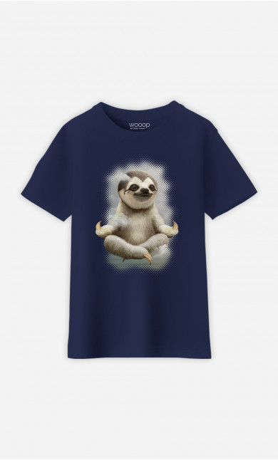 Kinder T-Shirt Sloth Meditate