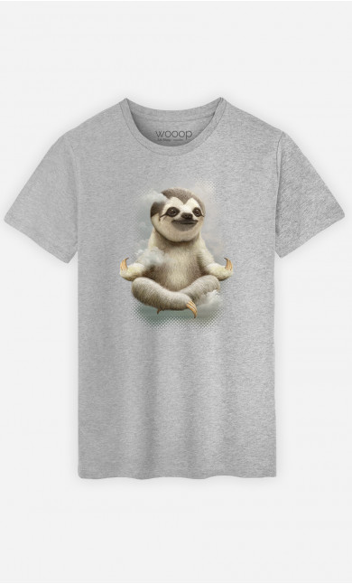 Mann T-Shirt Sloth Meditate