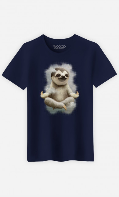 Mann T-Shirt Sloth Meditate
