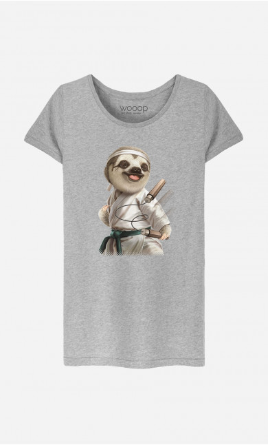 Frauen T-Shirt Karate Sloth