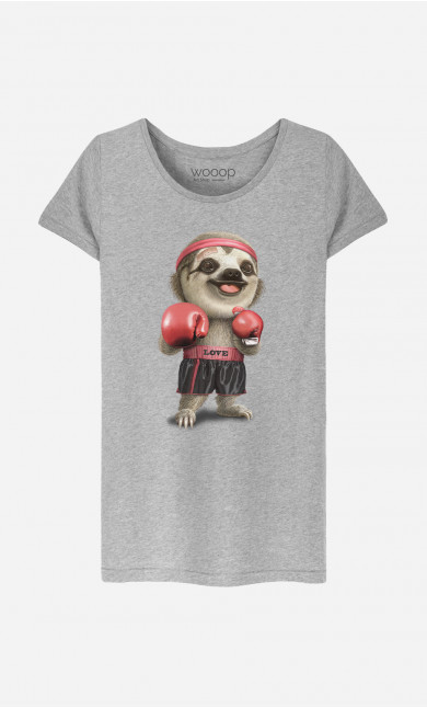 Frauen T-Shirt Sloth Boxing