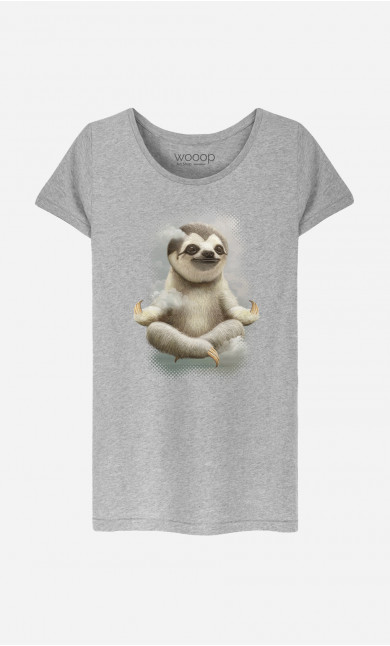 Frauen T-Shirt Sloth Meditate
