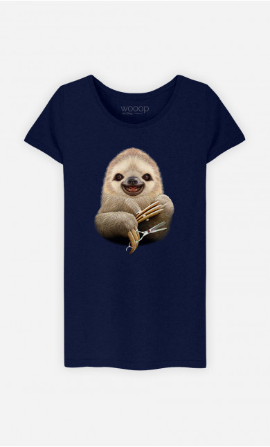 Frauen T-Shirt Sloth Barber