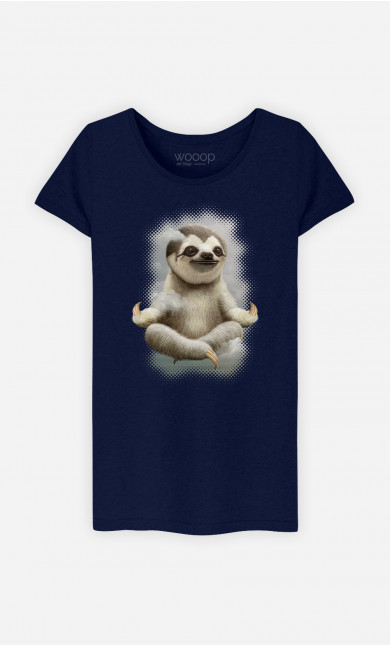 Frauen T-Shirt Sloth Meditate