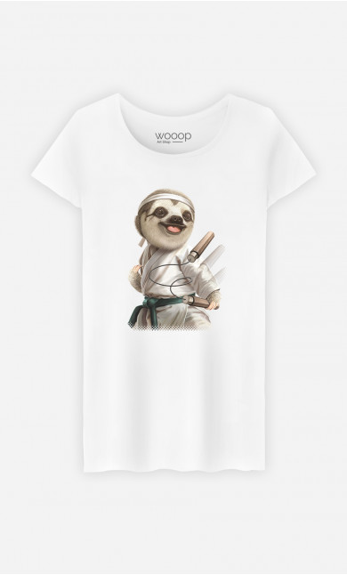 Frauen T-Shirt Karate Sloth