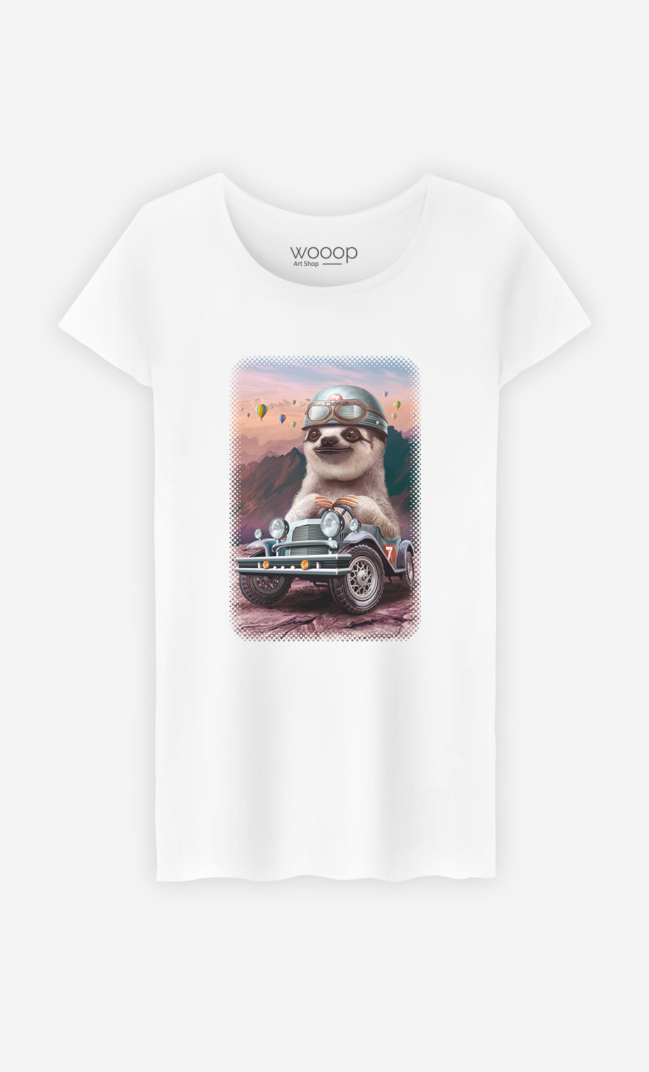 Frauen T-Shirt Sloth On Racing Car