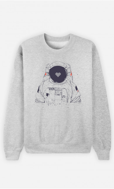 Mann Sweatshirt Astronaut Love