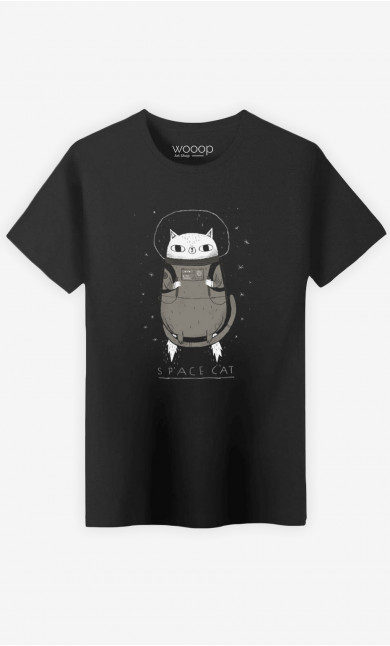 Mann T-Shirt Space Cat