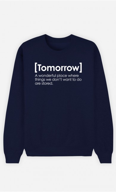 Blue Sweatshirt Tomorrow Definition