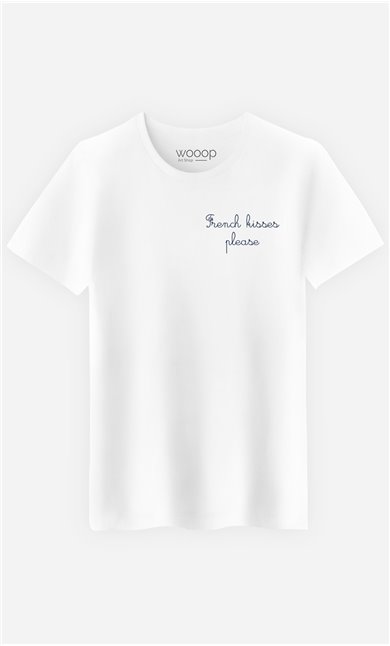 T-Shirt French Kisses Please - embroidered