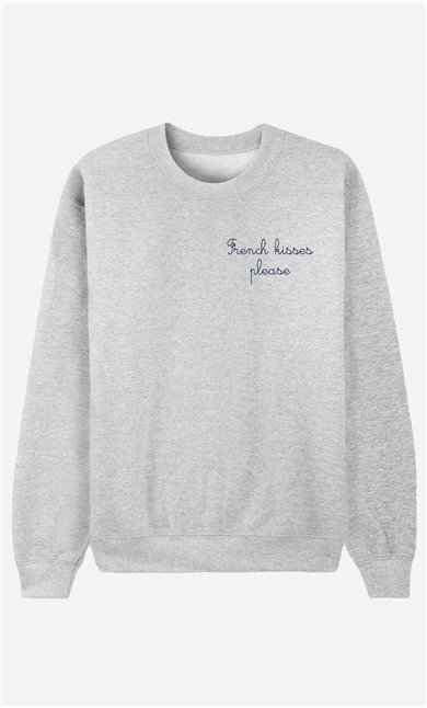 Sweatshirt French Kisses Please - embroidered